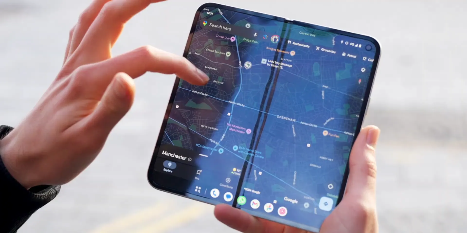 Google Pixel 9 Pro Fold unfolded display