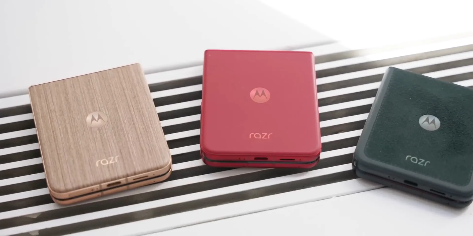 Motorola Razr Ultra with Alcantara and wood grain finish