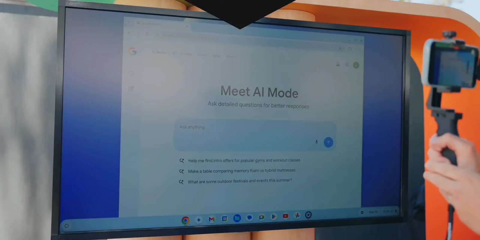 Google AI Mode search interface