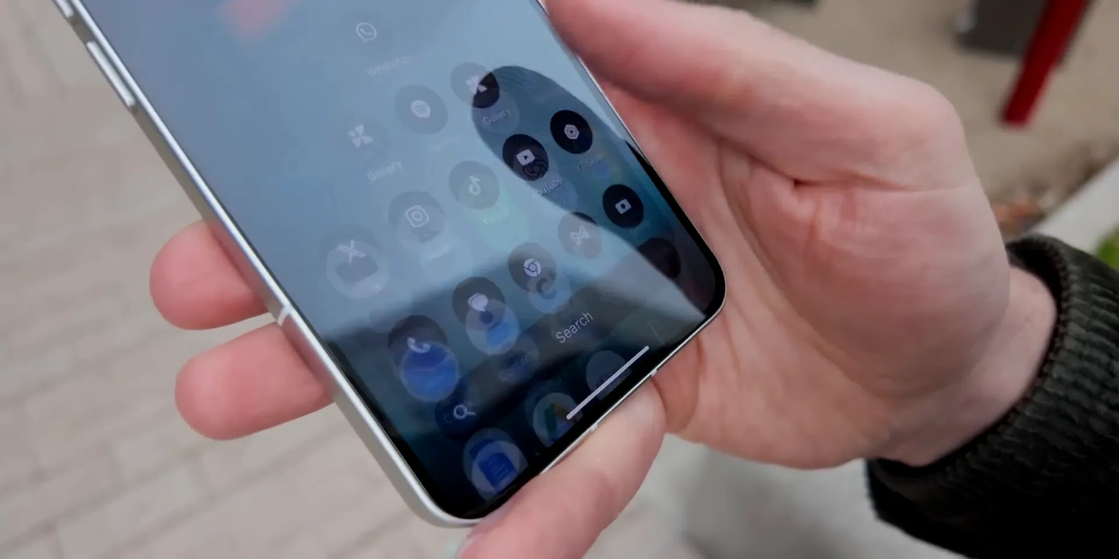 Close-up of the essential space key on Nothing Phone 3