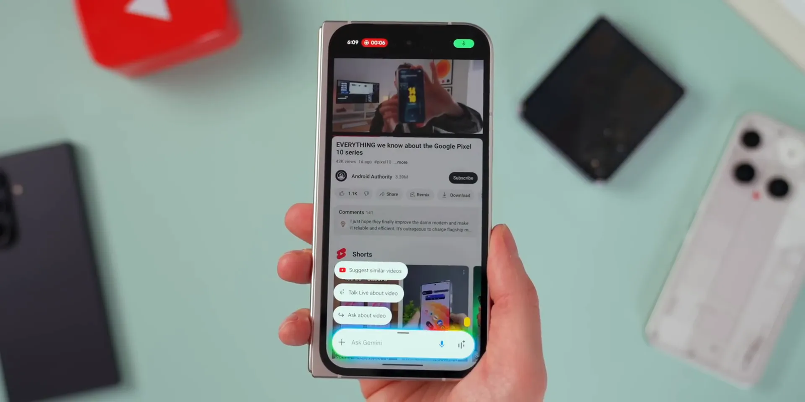 Bouncy activation animation concept for Gemini multitasking feature