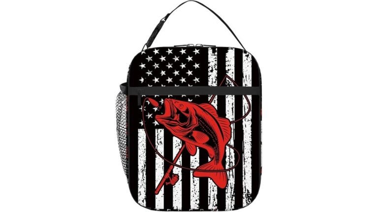 patriotic fishing themed lunch box