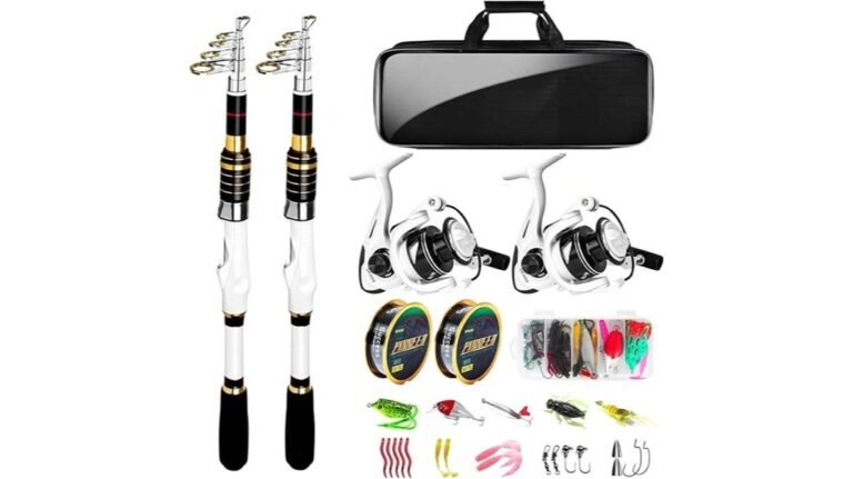 white fishing pole combo