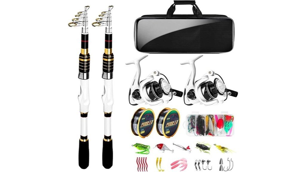 white fishing pole combo