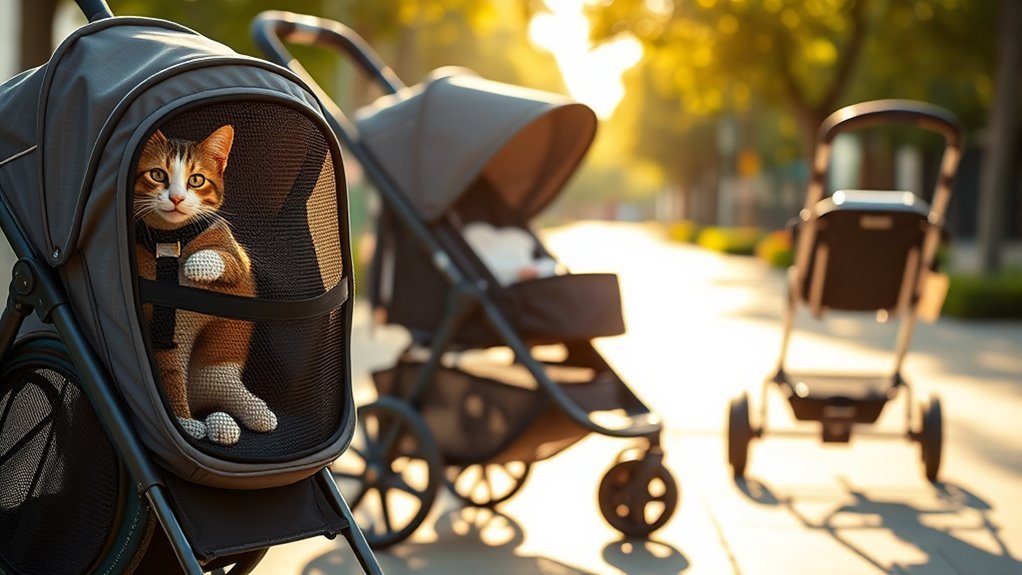 comfortable dual cat strollers