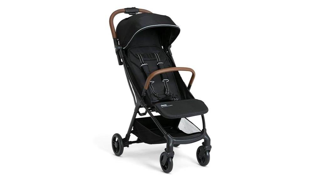 compact black travel stroller