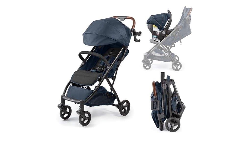 compact fold stroller deep ocean