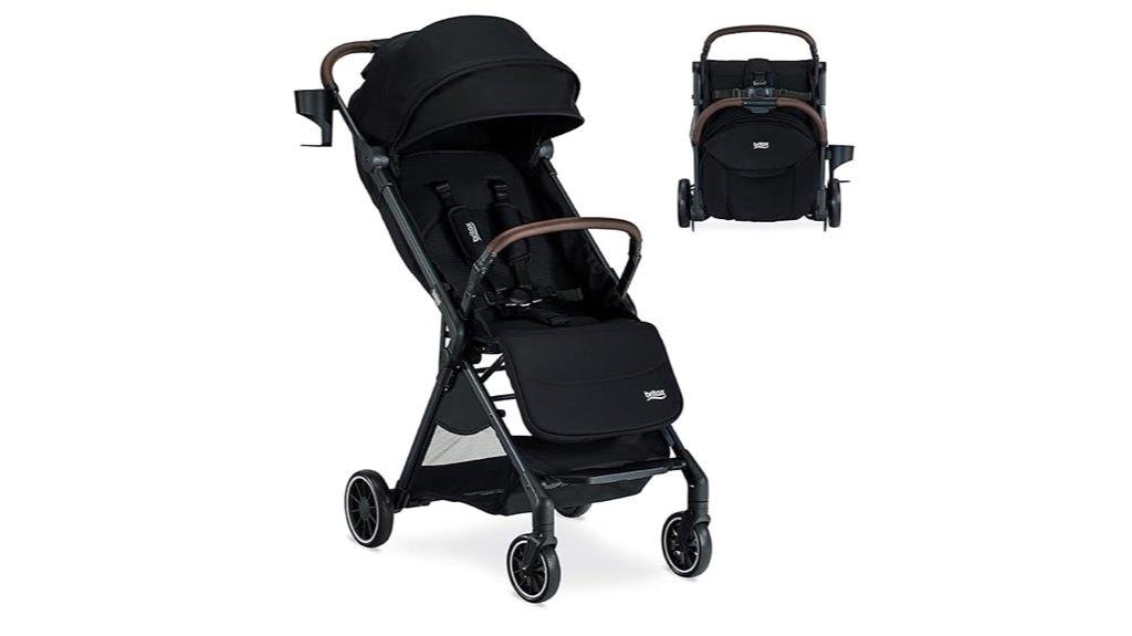 compact stroller in black