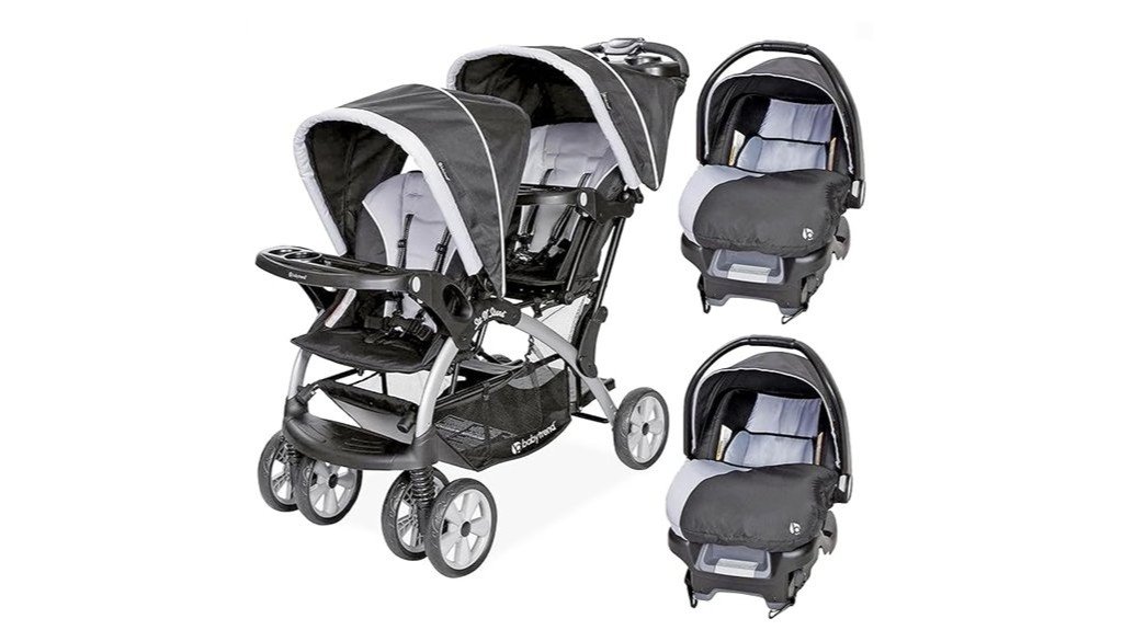 double stroller and car seat