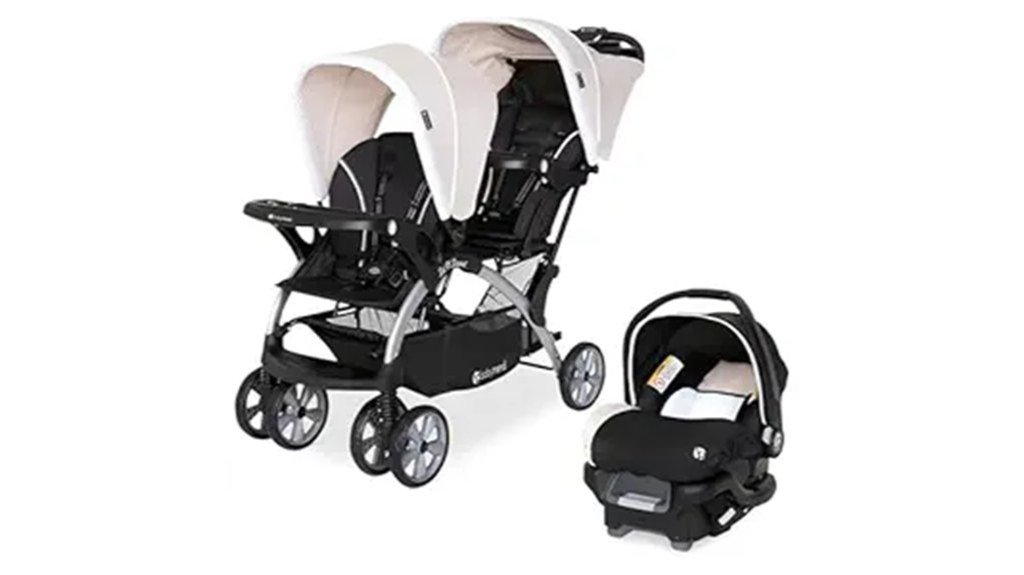 double stroller and car seat