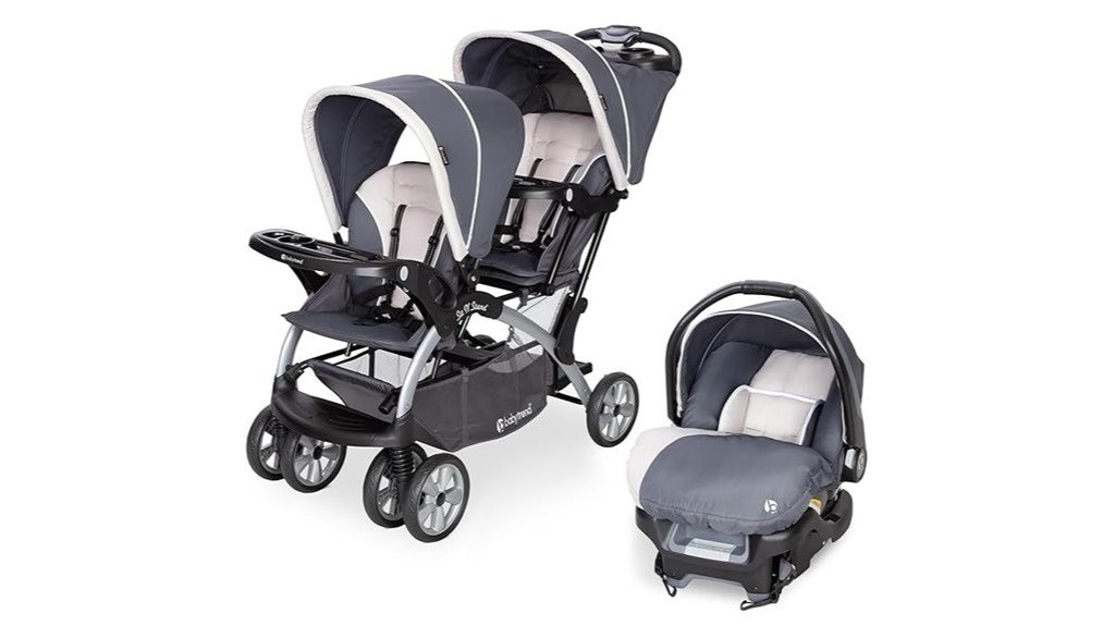 double stroller and car seat