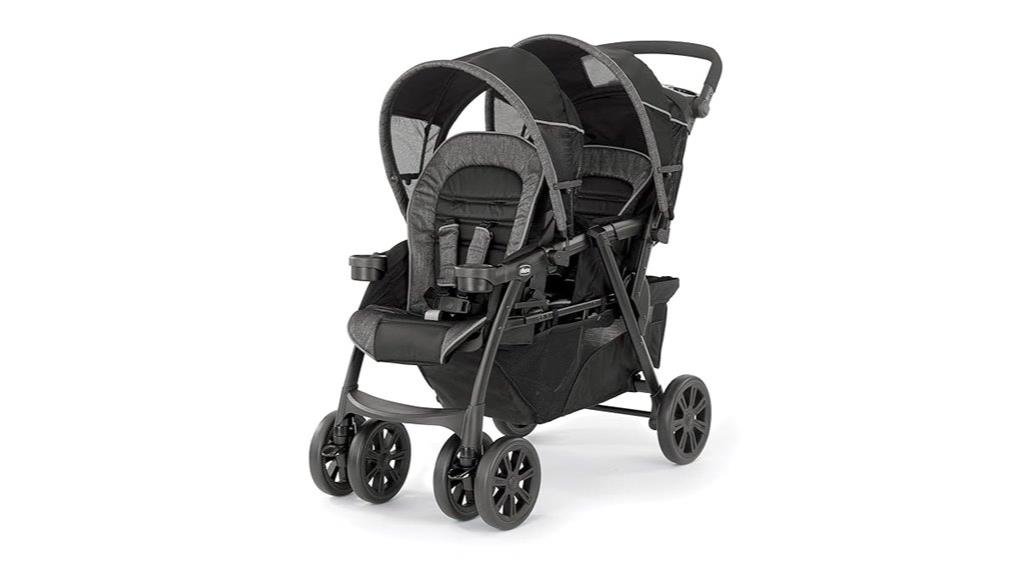 double stroller black silver design
