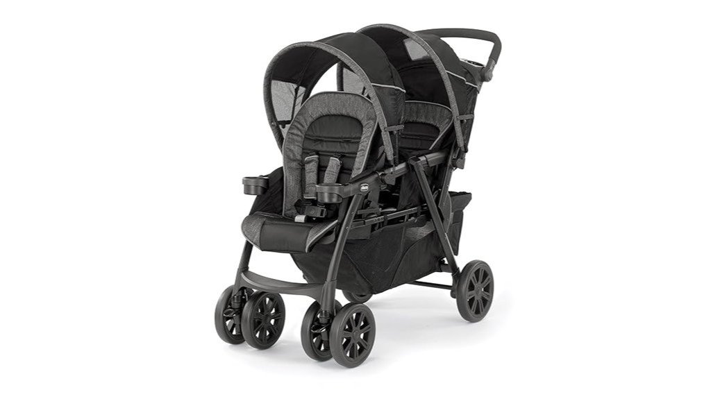 double stroller in black