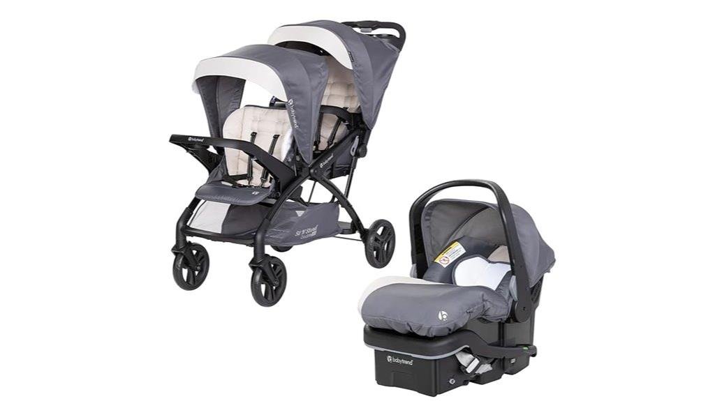 double stroller with car seat