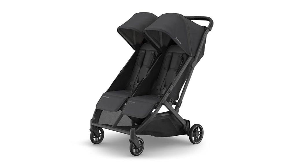double stroller with leather