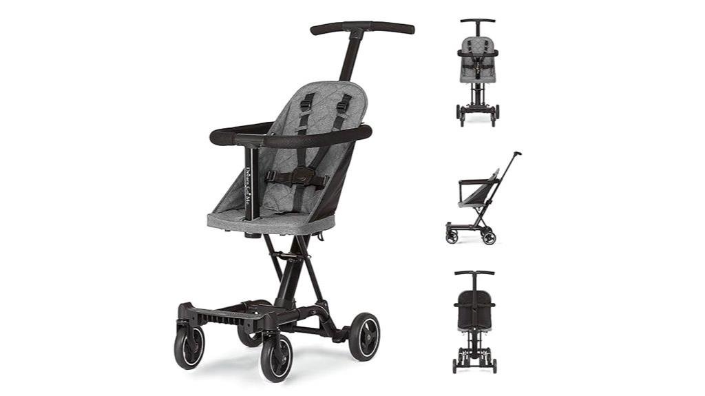 lightweight compact stroller grey