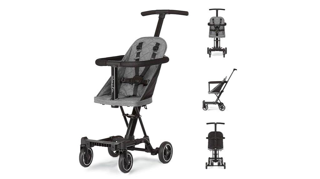lightweight compact stroller grey