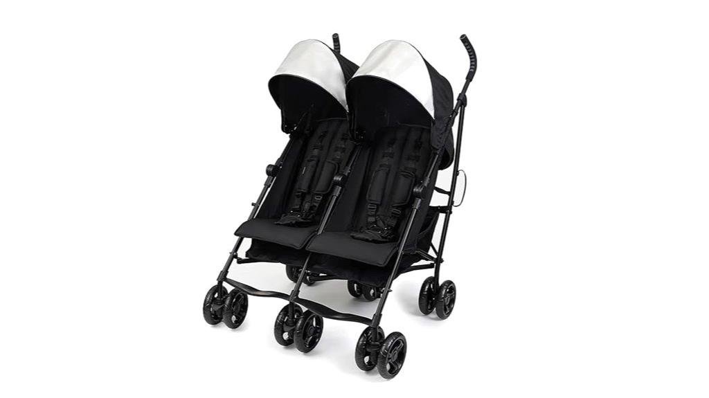 lightweight double stroller black