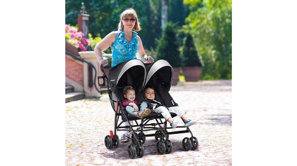 lightweight foldable double stroller