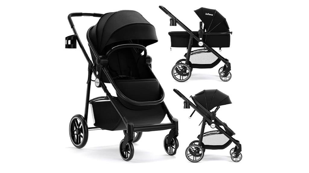 reversible bassinet stroller combo