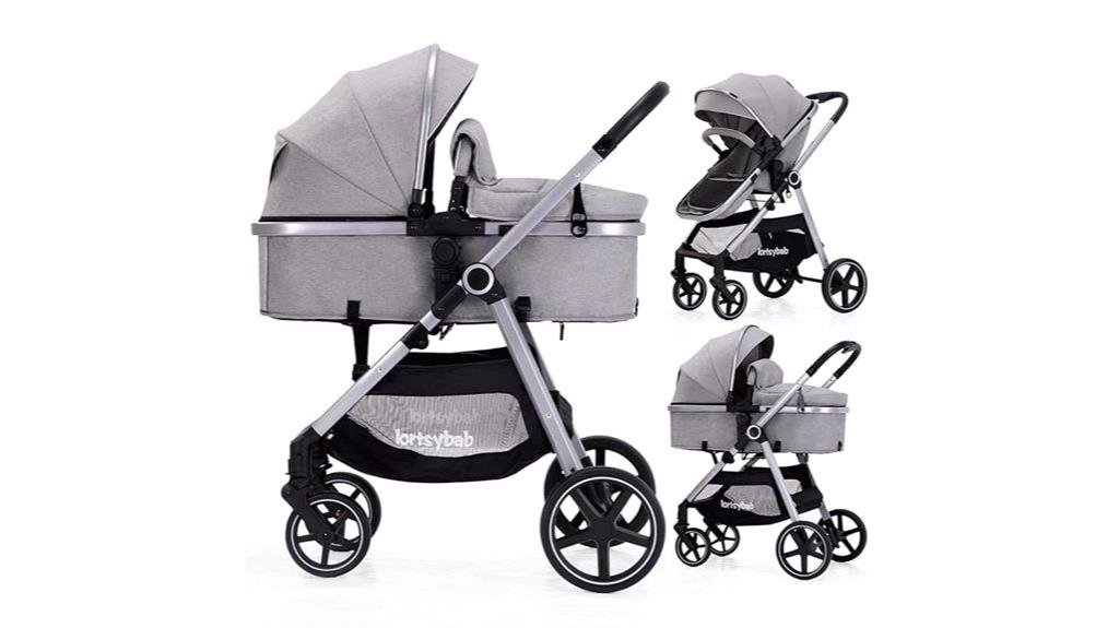 reversible folding baby stroller