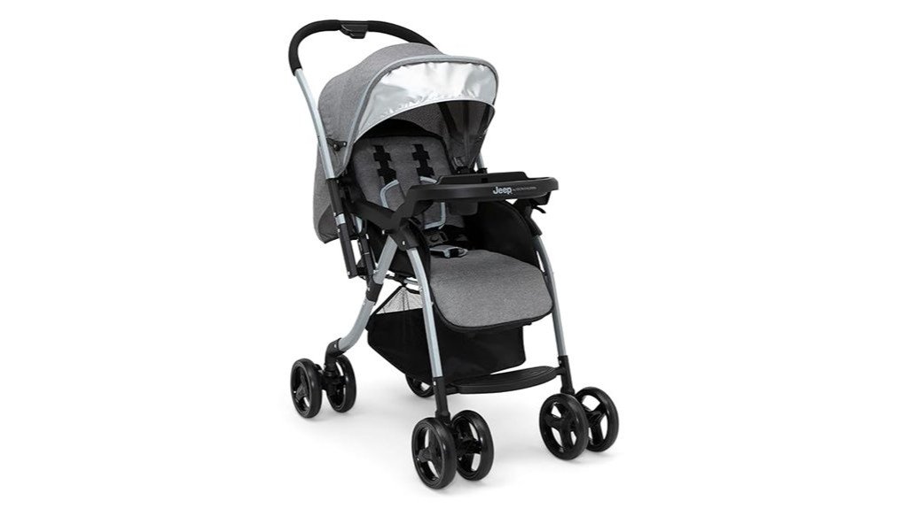 reversible handle stroller grey
