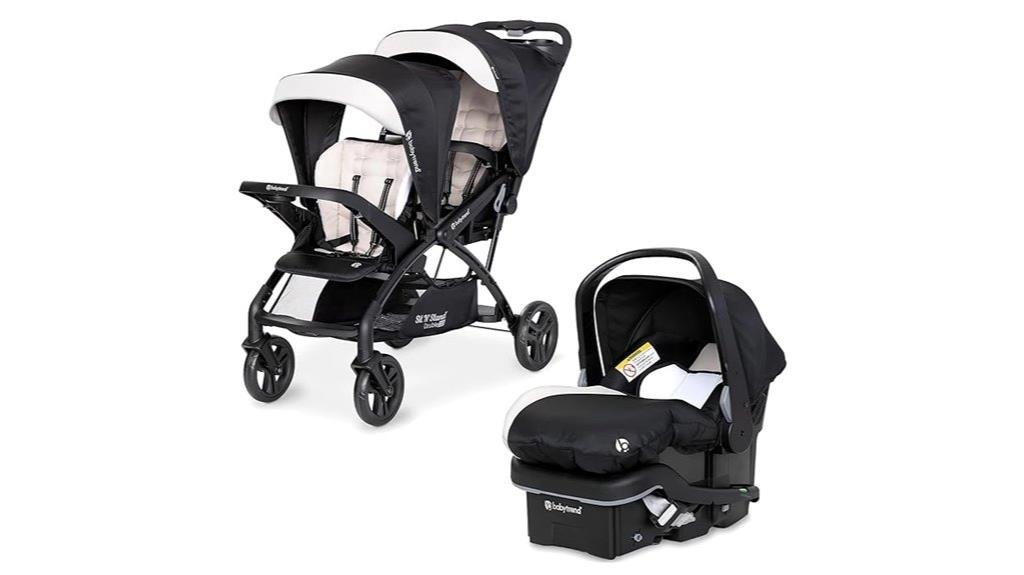 tandem stroller with car seat