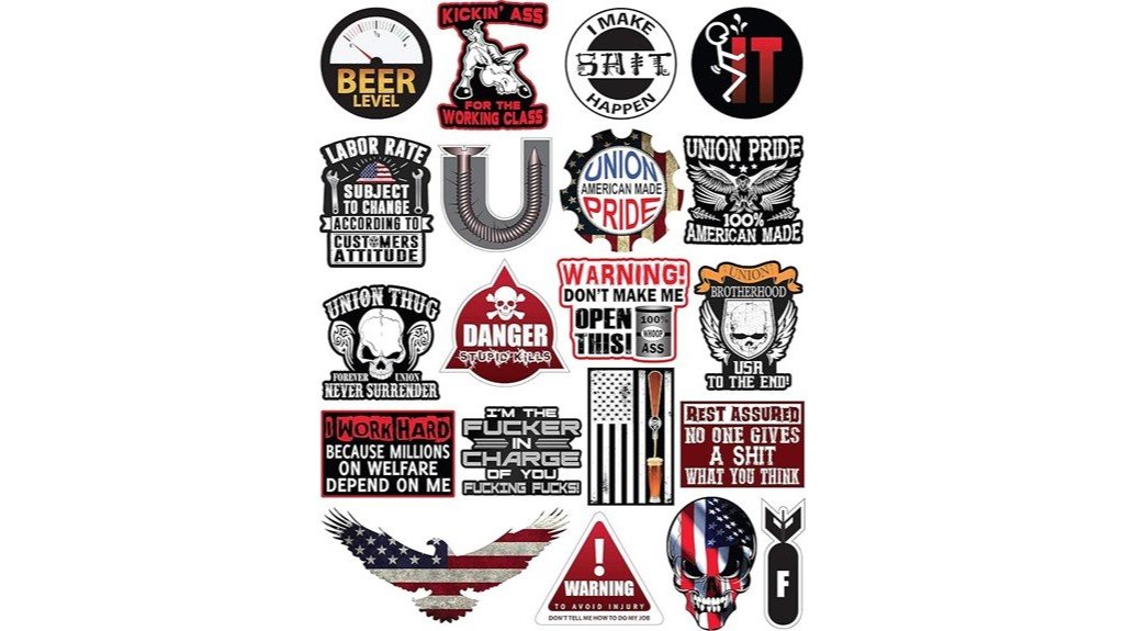 durable construction themed stickers