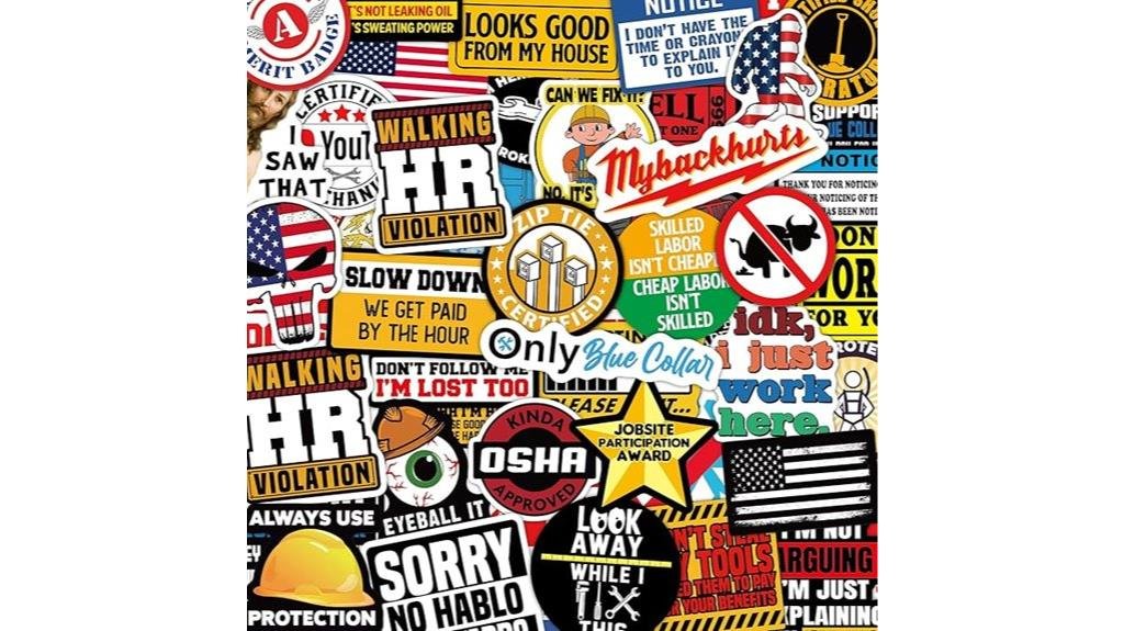 funny hard hat stickers