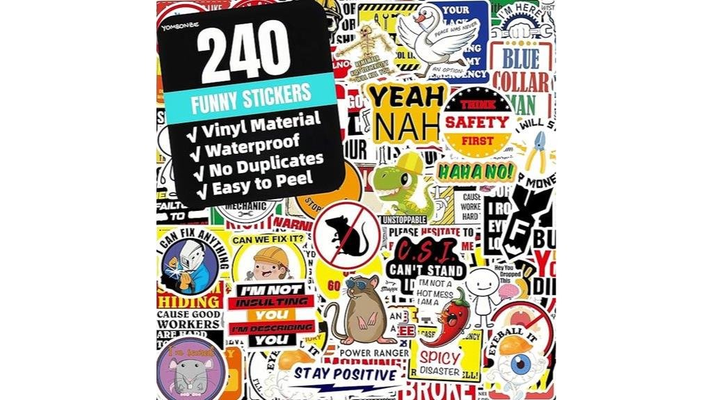 humorous safety helmet decals