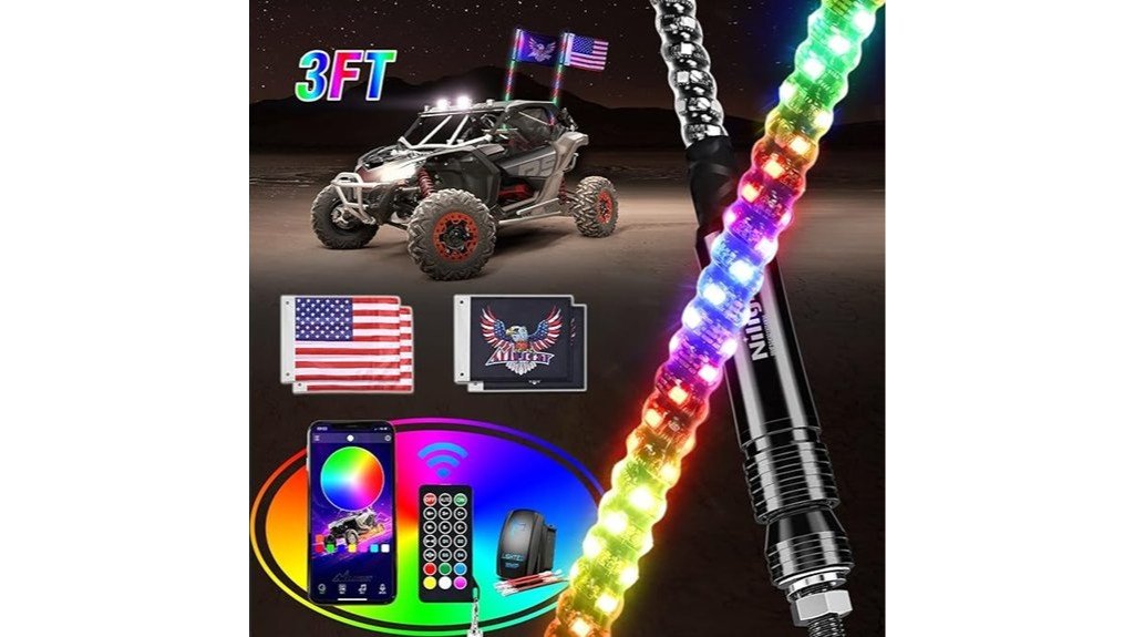 rgb led whip lights
