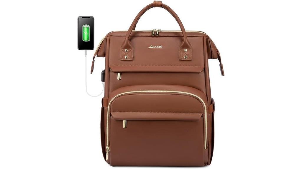 stylish leather laptop backpack