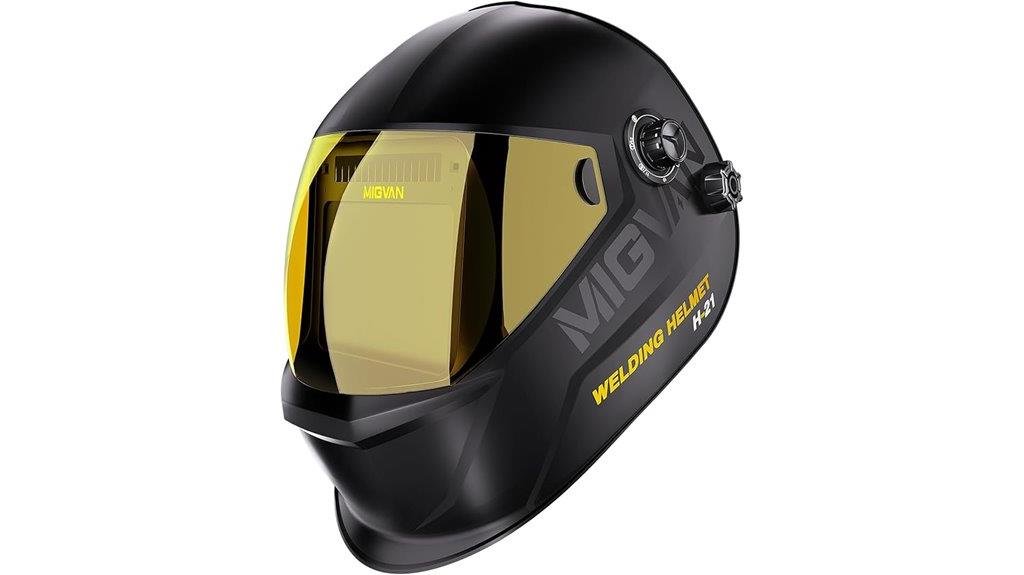 welding helmet darkening feature