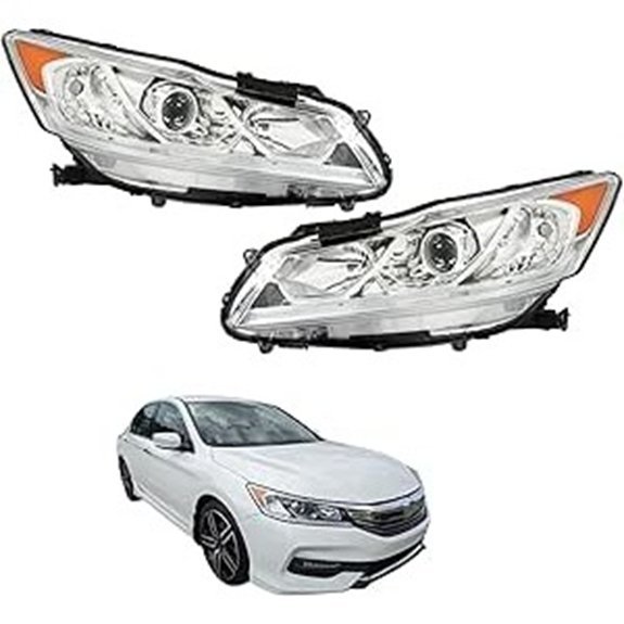 Chrome Projector Headlights Replacement for 2016-2017 Accord