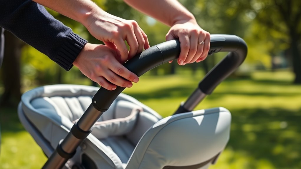 adjust stroller handle height