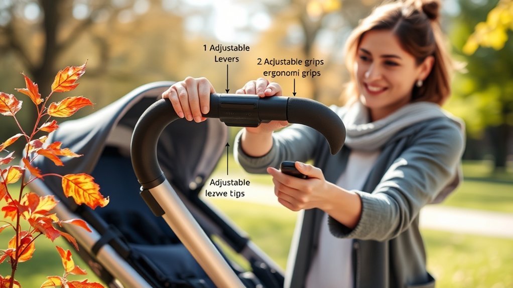 adjusting stroller handle height