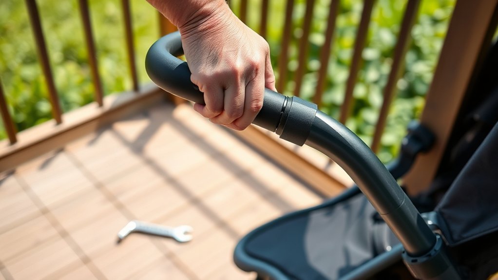 adjusting stroller handlebar height