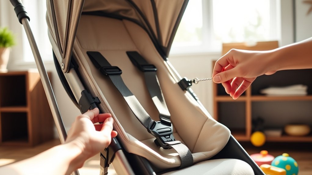 adjusting stroller harness safely