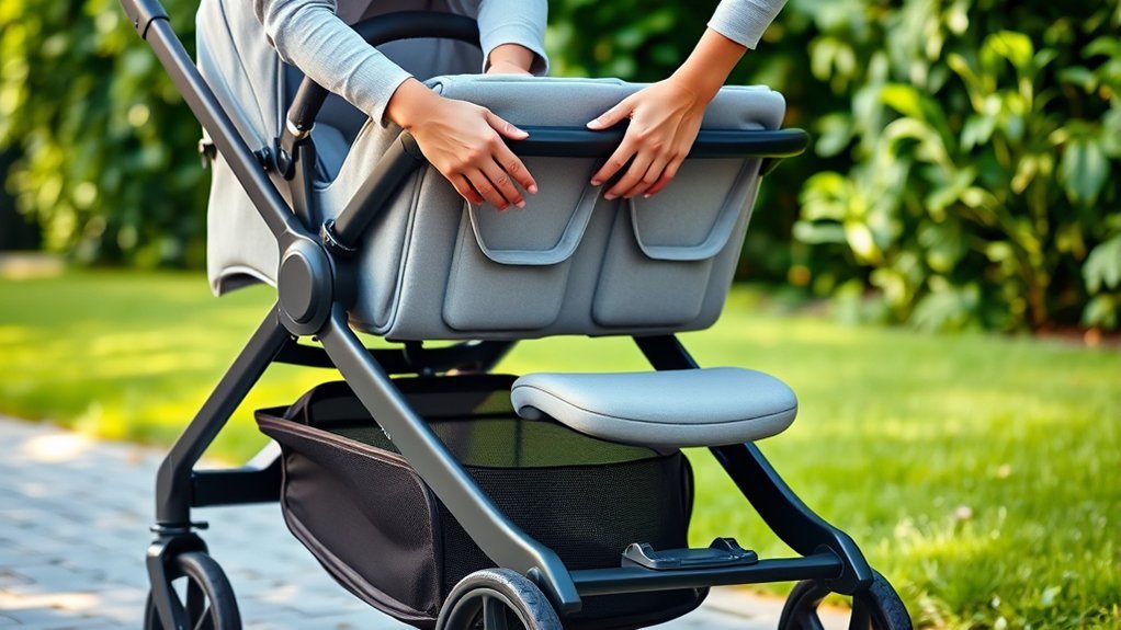 attaching second seat stroller