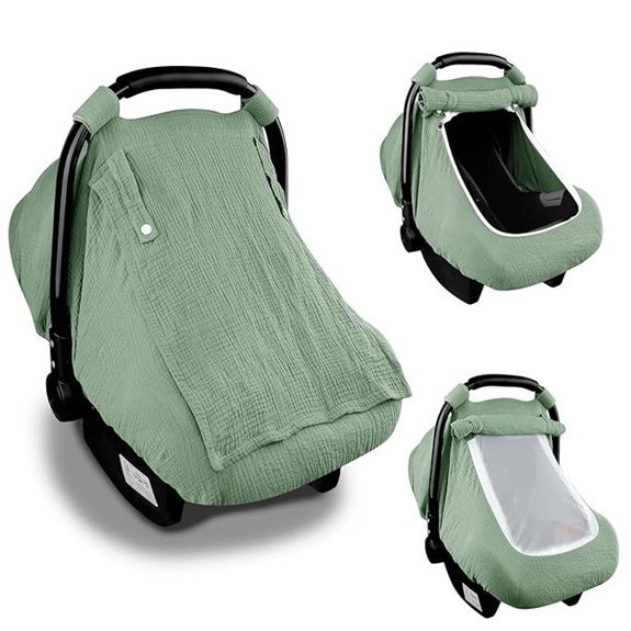 Hooyax Muslin Baby Car Seat Cover Canopy
