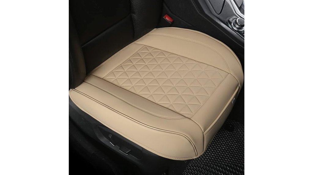 beige polyvinyl seat cover