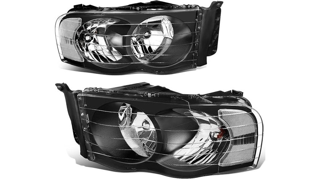 black housing clear headlights