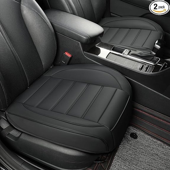 2-Pack Leather Front Car Seat Covers (Black)