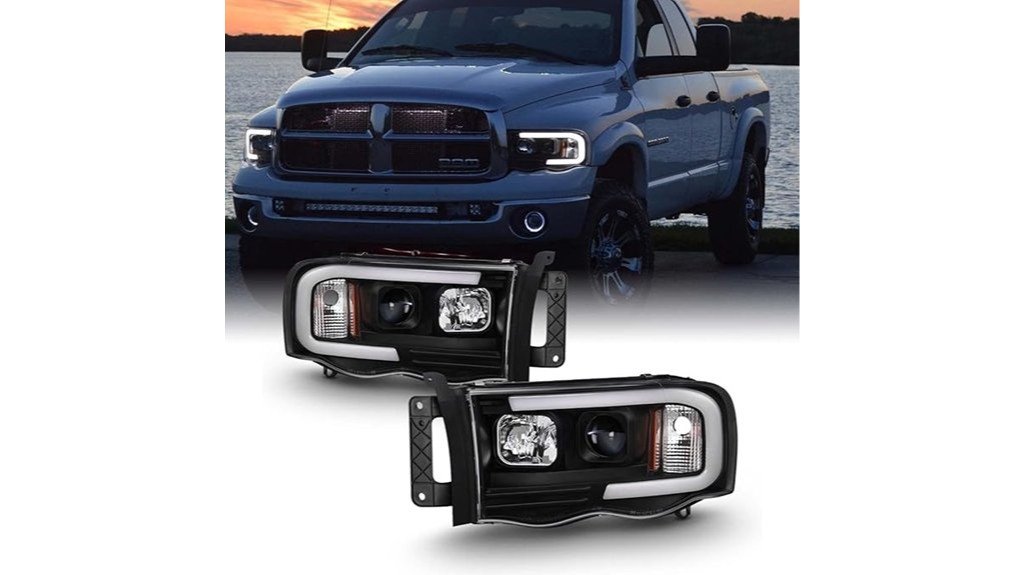 black led headlights pair
