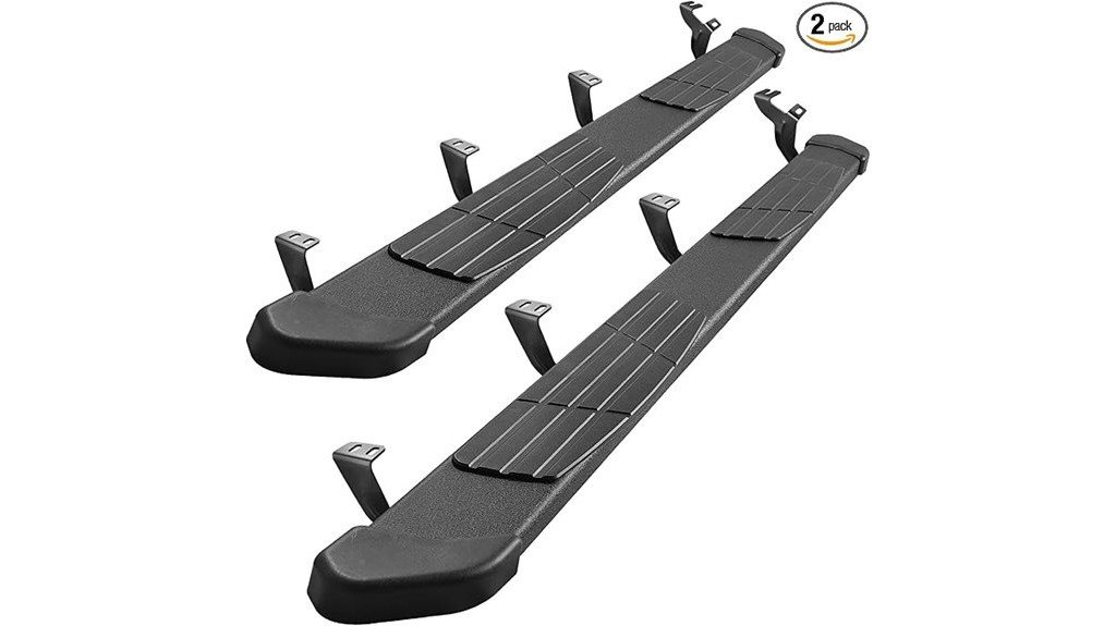 black oval running boards