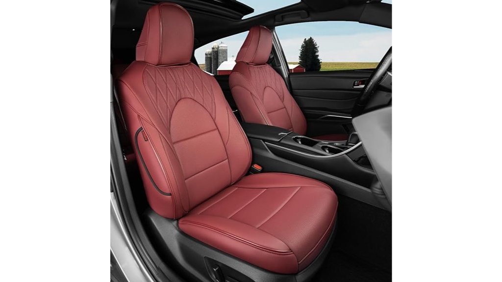 burgundy leather seat covers