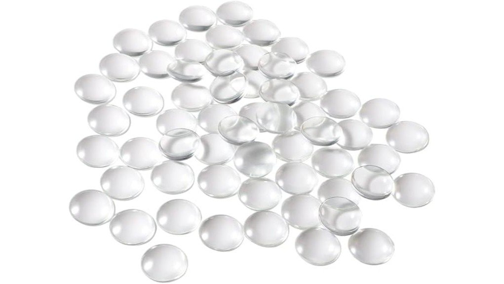 cabochons in glass dome