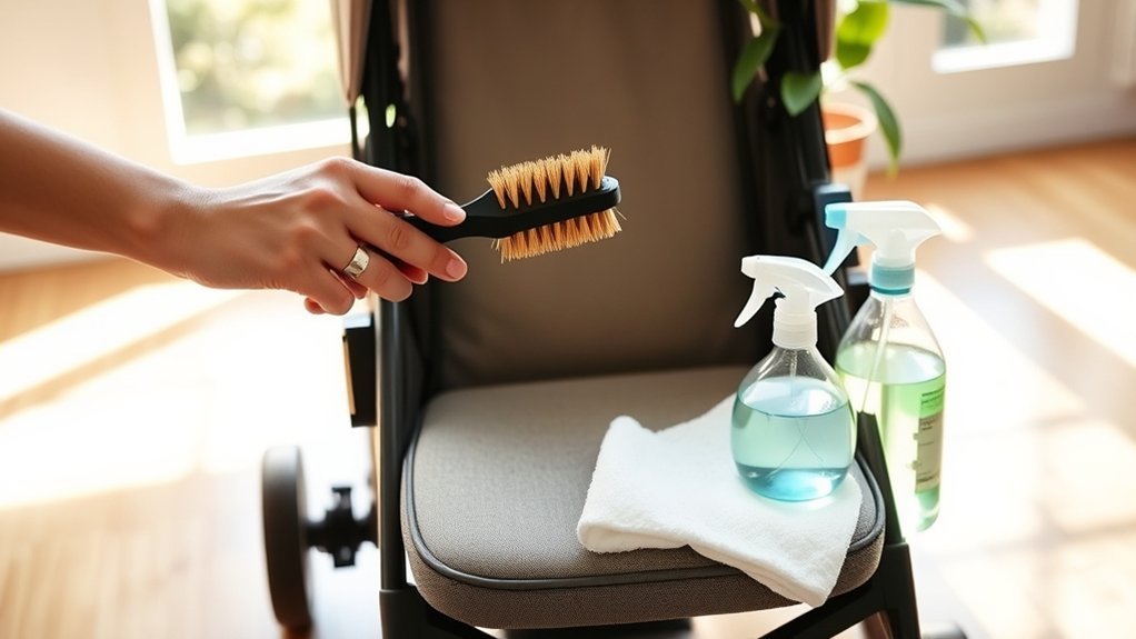 clean stroller seat safely