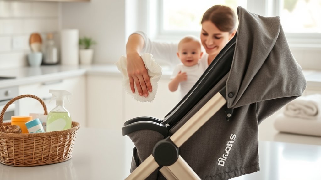 cleaning stroller after blowout
