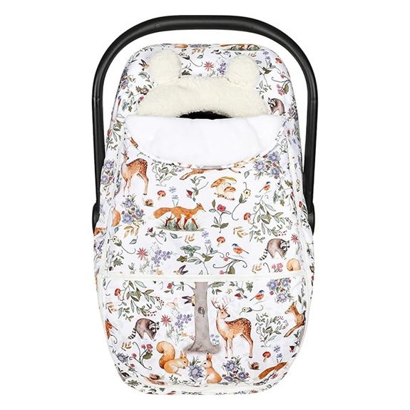 Infant Plush Fleece Winter Car Seat Canopy